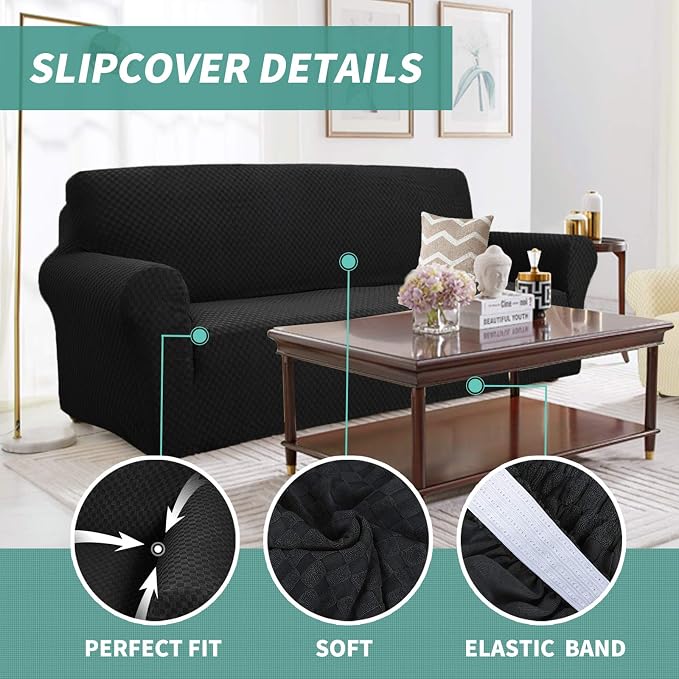 YEMYHOM Couch Cover Latest Jacquard Design High Stretch Sofa Chair Covers - Image 3