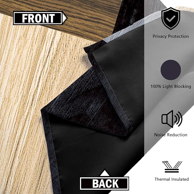 Tyrot Wood Print Retro 100% Blackout Curtains - Image 5