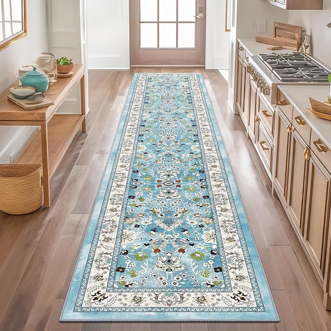 LOKHOM Washable Runner Rug, 2x8 Non Slip Vintage Hallway Runner Rug by LOKHOM