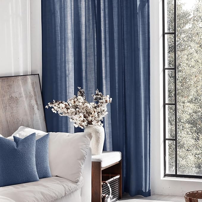 Navy Blue Curtains 102 inch Length - Image 5