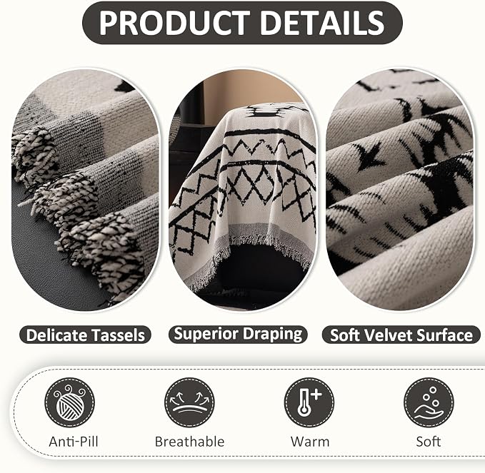 VClife Boho Aztec Couch Cover Extra Large Couch Cover - Image 4