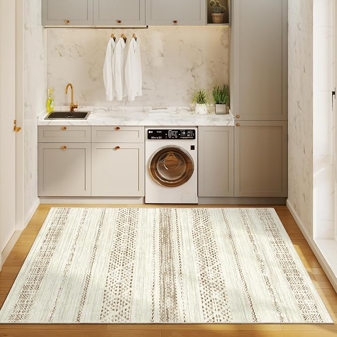 3x5 Washable Rug Moroccan Small Entryway Rug Non Slip Indoor Floor Carpet - Image 8