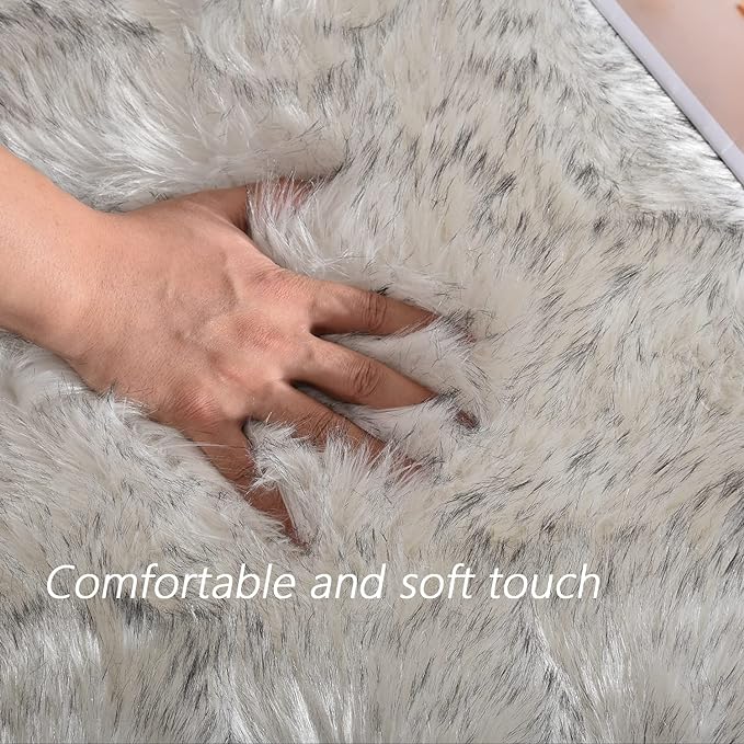 Latepis Large Rug for Living Room Rugs 6.7x10 White - Image 5