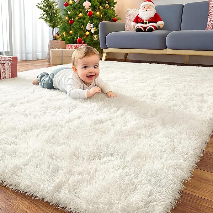OLANLY 4x12 Area Rugs for Living Room Bedroom, Machine Washable Soft Fluffy by OLANLY