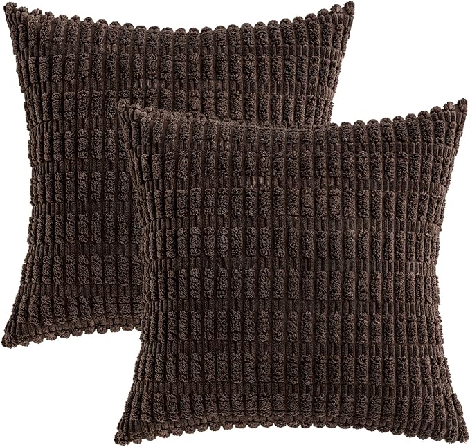 MIULEE Pack of 2 Corduroy Decorative Euro Sham Throw Pillow Covers 24x24 Inch - Image 6