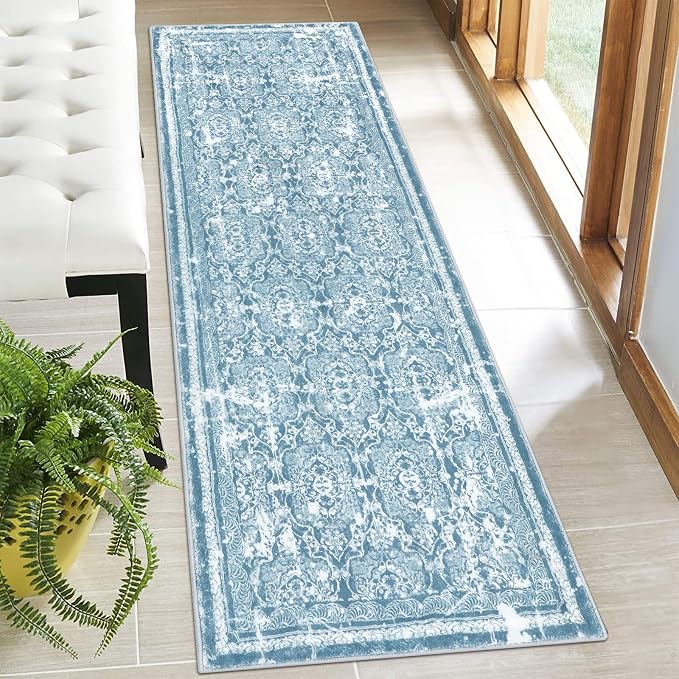 Vaukki Hallway Runner Rug, Vintage Shaggy Soft Laundry Rug Runner, Non Slip by Vaukki