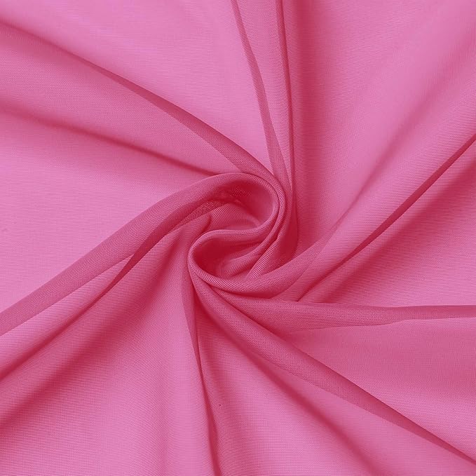 Hot Pink Kitchen Curtains 30 Inch Length Tier 2 PCS, Solid Soft Airy Half - Image 9