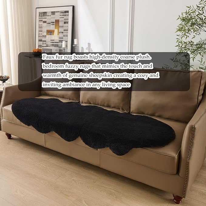 1700GSM Fuzzy Faux Sheepskin Fur Area Rug, Extra Soft Faux Fur Mat, Fluffy - Image 6