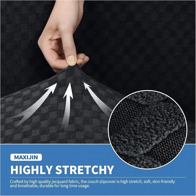 MAXIJIN Oversized Recliner Covers That Stay in Place 4 Pieces Stretch Large - Image 3