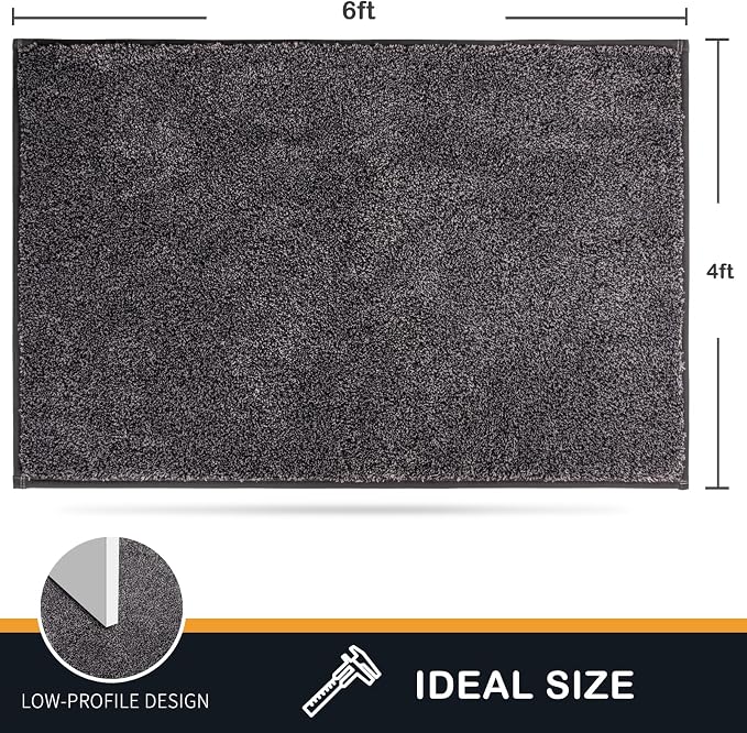 PURRUGS Easy Care Area Rug 4ft x 6ft, Non-Slip Machine Washable Entryway Rug - Image 2