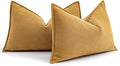 MIULEE Pack of 2 Mustard Yellow Decorative Lumbar Pillow Covers 12x20 Inch Soft by MIULEE