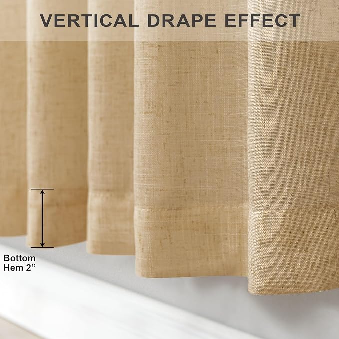 Tan Brown Linen Curtains 108 Inches Long - Image 7