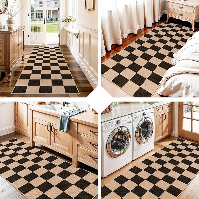 2x6 Jute Woven Runner Rug: Non-Slip Backing Diamond Pattern - Image 4