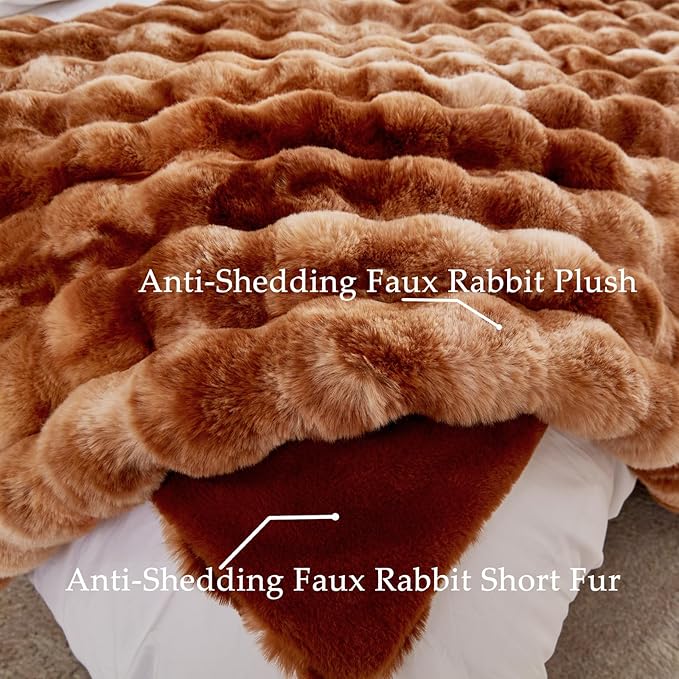 BENVWE Faux Fur Throw Blanket for Couch - Image 4