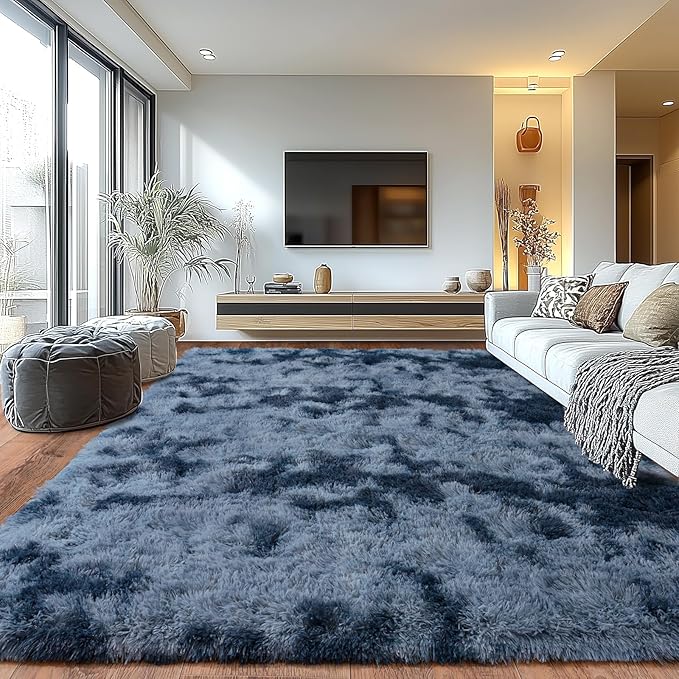 Extra Large Plush Rug High Pile Fluffy Rug by Isdook