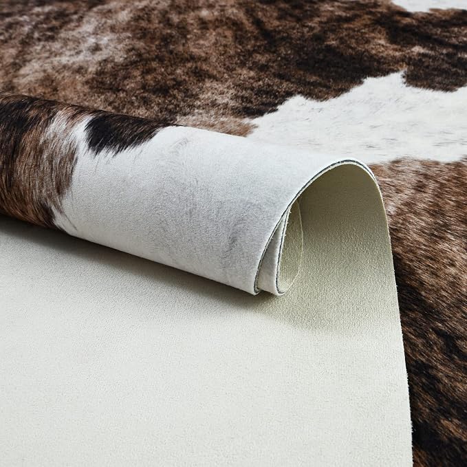 Easycozy Faux Cowhide Large Cow Print 3 x 4 Feet Thickened Elastic Rug - Image 3