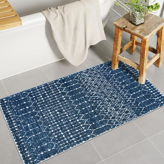 Lahome Moroccan Runner Rugs for Hallway 2x4 Bathroom Rugs Non-Slip Small Throw - Image 6