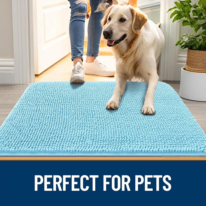 OLANLY Dog Door Mat for Muddy Paws 48x30, Absorbs Moisture and Dirt, Absorbent - Image 6