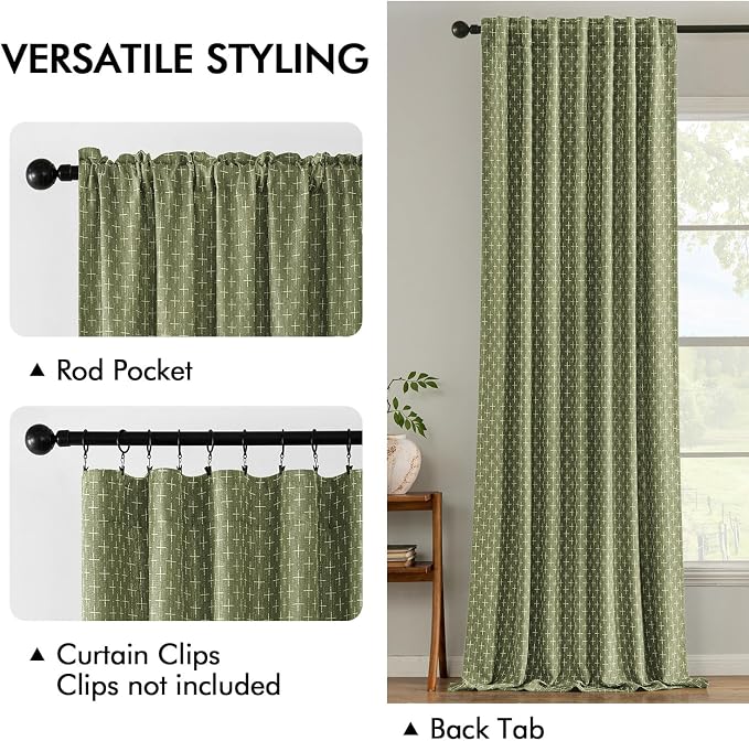 MIULEE Decorative Back Tab Linen Curtains - Image 3