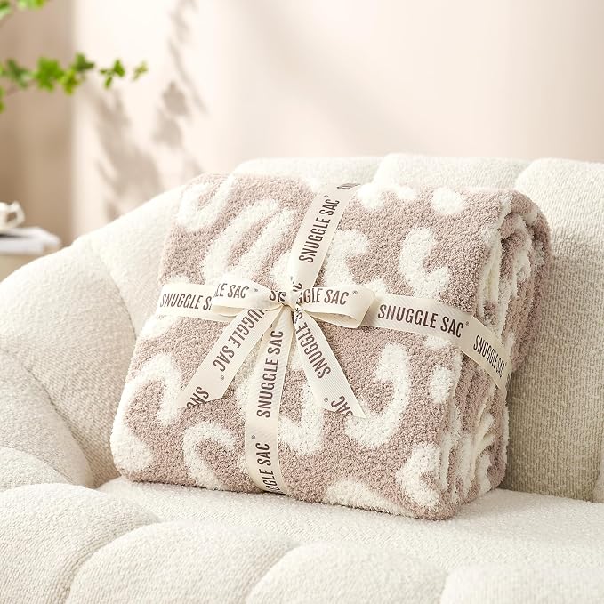 Snuggle Sac Ultra Soft Beige Leopard Blanket Twin Size - Image 3