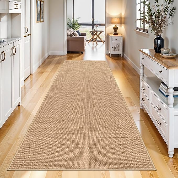 Jute 2x8 Runner Rug for Hallway: Washable Faux Jute Runners Indoor Farmhouse - Image 3