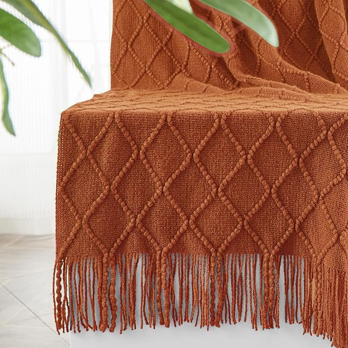 inhand Knitted Throw Blankets for Couch and Bed, Soft Cozy Knit Blanket by inhand