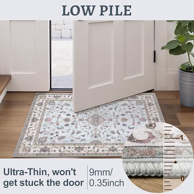 Tangsoo 5x7 Washable Area Rug, Non Slip Boho Rug - Image 4