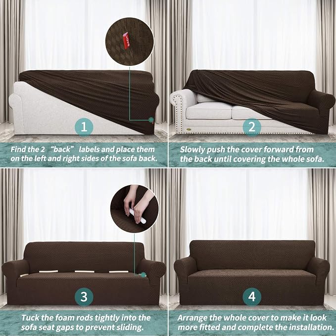 YEMYHOM Couch Cover Latest Jacquard Design High Stretch Sofa Chair Covers - Image 6
