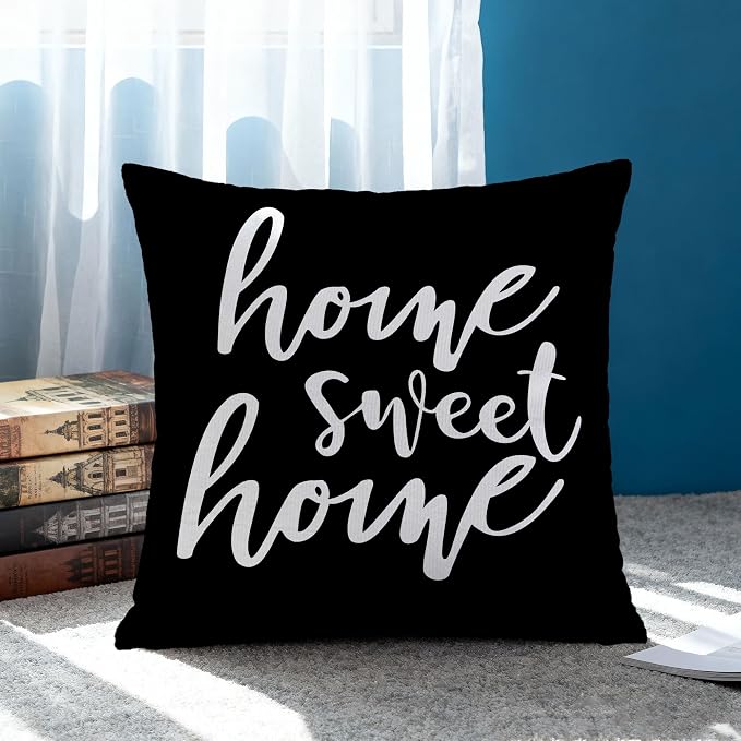 Hexagram Black Geometric Pillow Covers 18x18 Set of 4, Decorative Outdoor - Image 2