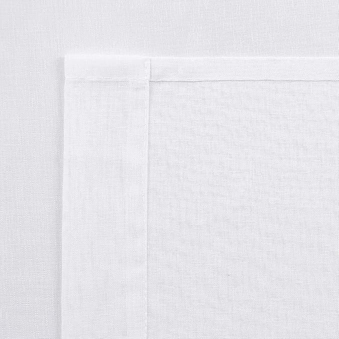 DWCN Short White Sheer Curtains 36 inches Long 2 Panels, Kitchen Tiers Valances - Image 5