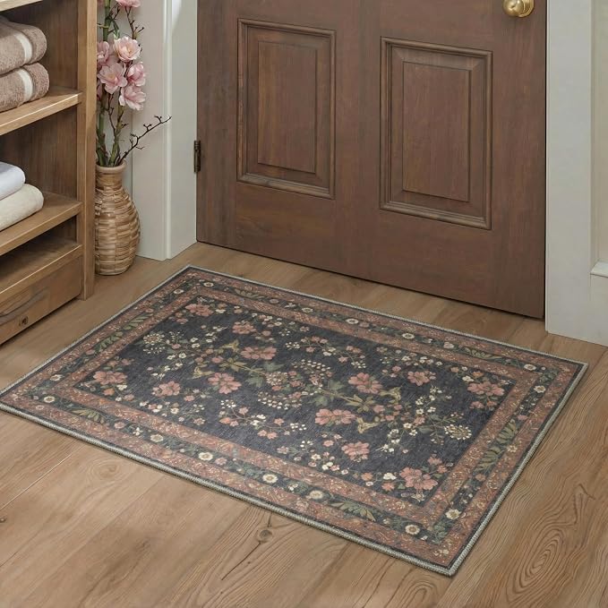 GENIMO 5x7 Area Rugs for Living Room, Machine Washable Non Slip Vintage Rugs - Image 4