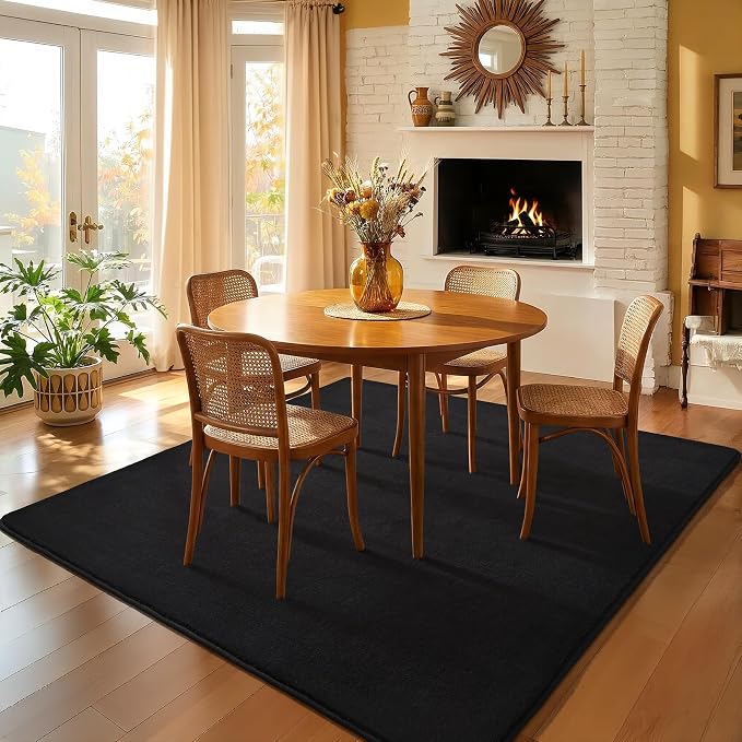 Amearea 6x6 Square Area Rugs for Bedroom Living Room, Modern Black Thickened - Image 8