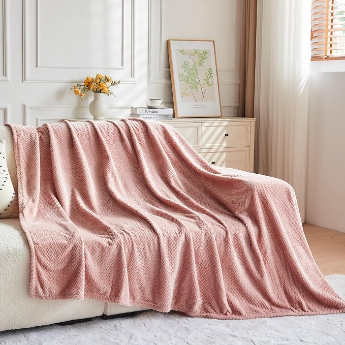 NEWCOSPLAY Super Soft King Blanket Dusty Pink Premium Silky Flannel Fleece - Image 9