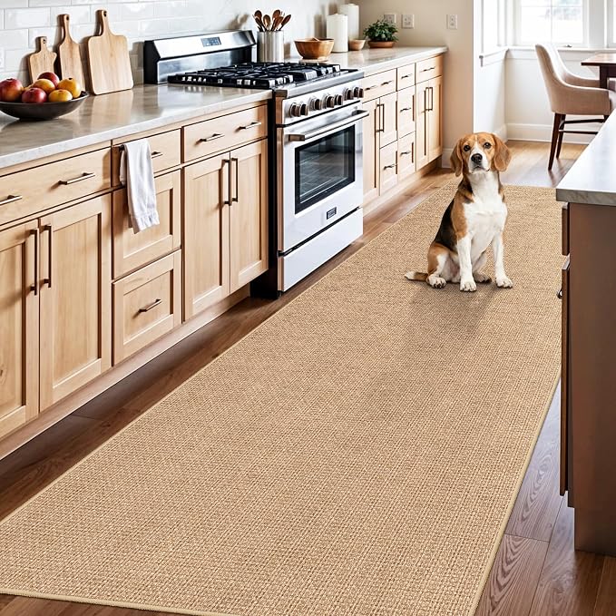 3x10 Runner Rug for Hallways: Washable Non Slip Kitchen Extra Long Jute Runners by BYYVOORugsforYourHome