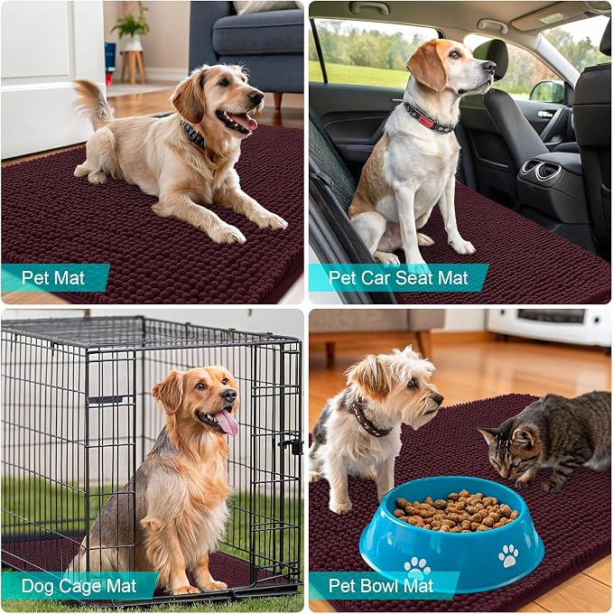 OLANLY Dog Door Mat for Muddy Paws 50x30, Absorbs Moisture and Dirt, Absorbent - Image 7