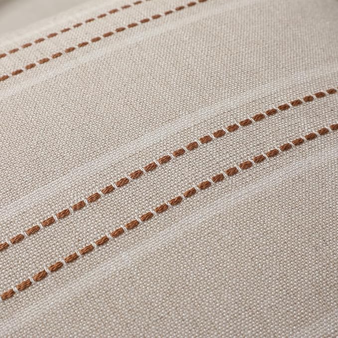 Hckot Fall Throw Pillow Covers 18x18 Set of 2 Striped Pillow Covers Textured - Image 3