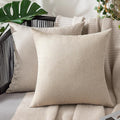 MIULEE Pack of 2 Decorative Outdoor Solid Waterproof Throw Pillow Covers Euro by MIULEE