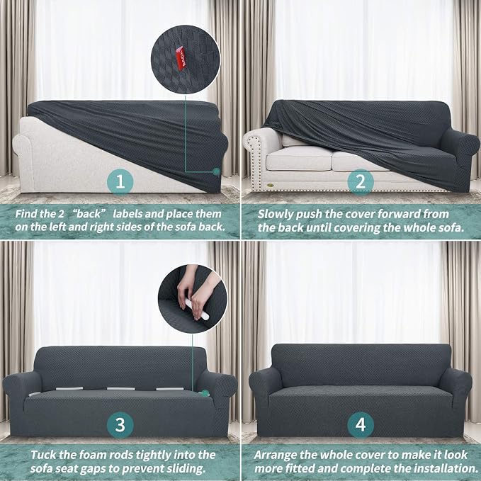 YEMYHOM Couch Cover Latest Jacquard Design High Stretch Sofa Covers - Image 6