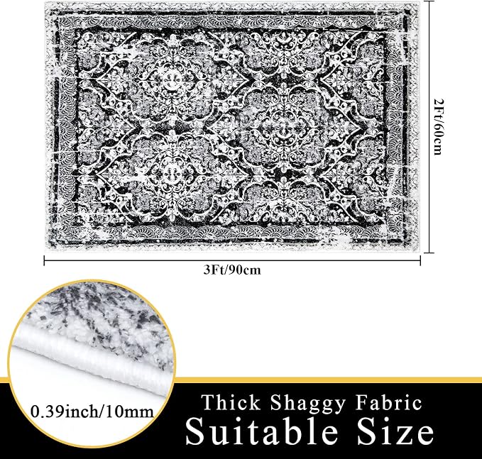 Vaukki Hallway Runner Rug, Vintage Shaggy Soft Laundry Rug Runner, Non Slip - Image 2
