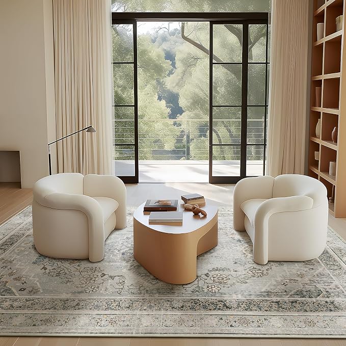 Phantoscope Washable Area Rug 4'x6' Non-Slip, Vintage Neutral Rugs - Image 7