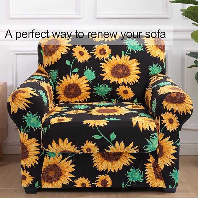 hyha Couch Covers, Chair/Sofa Covers, Floral Pattern, 2 Pieces, Armchair - Image 8