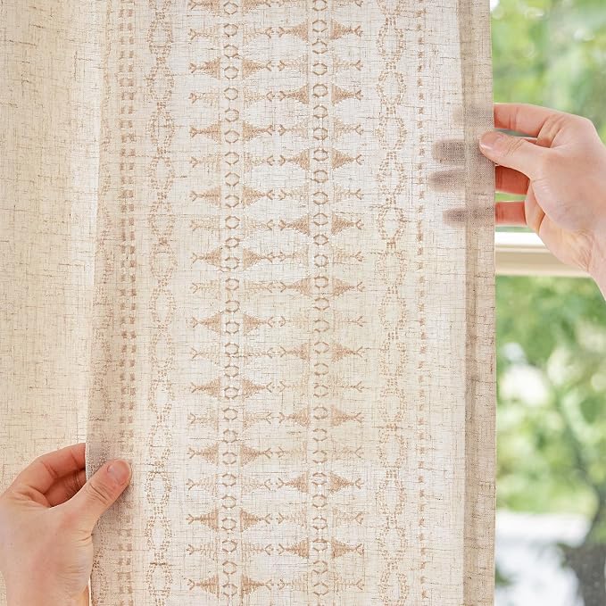 jinchan Boho Curtains for Bedroom Linen Blend Boho Curtains 84 Inches Long 2 - Image 3
