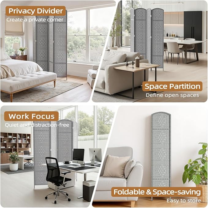 HALLYBEE Room Divider for Space Separation, Room Dividers and Folding Privacy - Image 7
