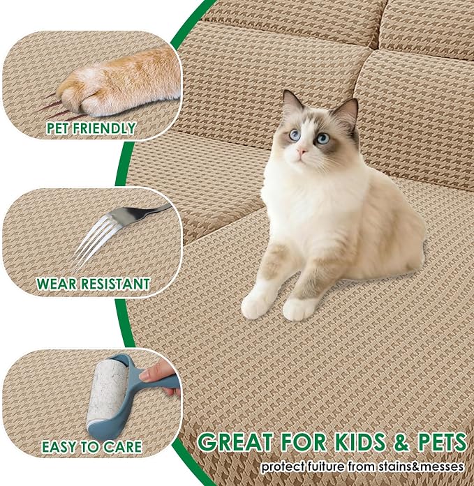MAXIJIN Couch Cushion Covers for Sectional Sofa, Stretch Sofa Cushion Cover - Image 5