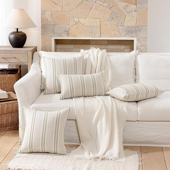 Hckot Spring Throw Pillow Covers 18x18 Set of 2 Grass Green Pillow Covers - Image 5