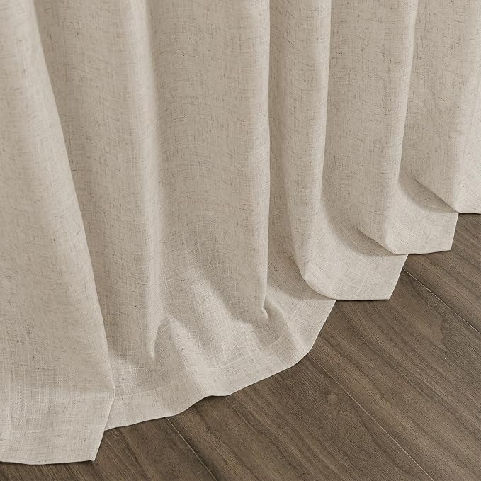 Boho Linen Curtains for Living Room 98 Inches Long Light Filtering Semi Sheer - Image 9