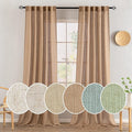 MIULEE Brown Linen Curtains 90 Inches Long by MIULEE