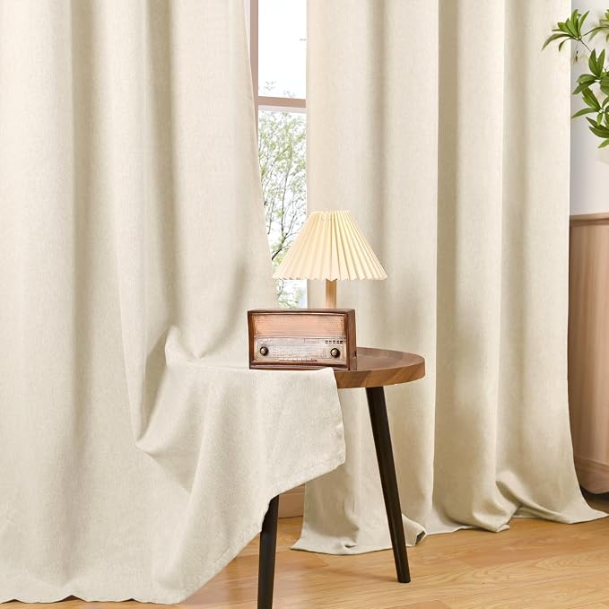 BGment Linen Curtains for Living Room 90 Inch Length 2 Panels Set, Light - Image 8