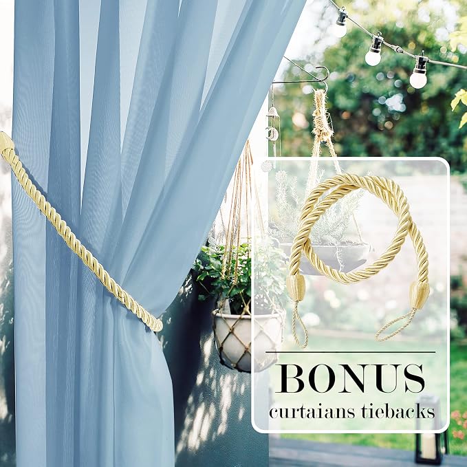 RYB HOME Sheer Curtains Waterproof - Image 3