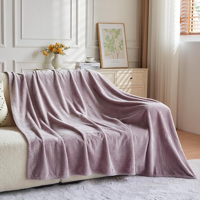NEWCOSPLAY Super Soft Throw Blanket Light Purple Premium Silky Flannel Fleece - Image 8